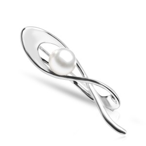 Brosa perla naturala alba de argint DiAmanti SK18315BR_W-G (Argint 925‰ 4,45 g.)